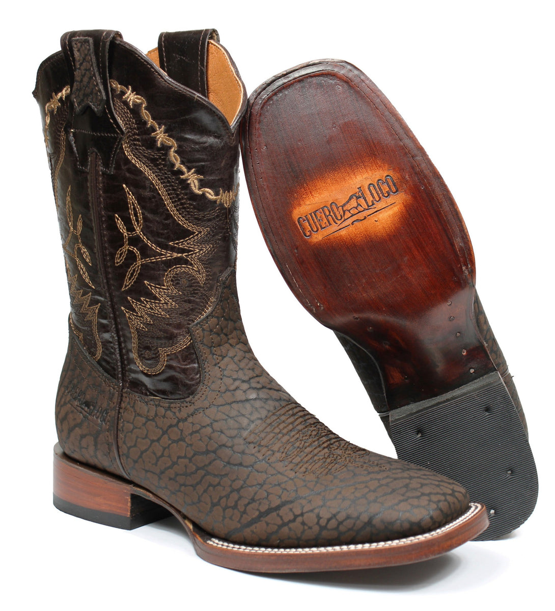 ?Big Bull Boots Mens Size 8.5 Brown Leather Western Cowboy SquareToe Mexico 26.5 Big Bull Boots Mens Size 8.5 Brown Leather Western Cowboy  main image 4