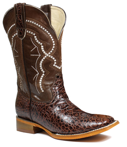 Men's Genuine Leather Rodeo Cowboy Boots Sea Turtle Print Botas Vaqueras