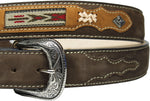 100% Brown Genuine Leather Nubuck Cowgirl Cowboy Belt Cinto Vaquero Rodeo Belt