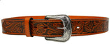 100% Honey Leather Cowgirl Cowboy Belt Hand Tooled Western Style Belt Cinto Vaquero